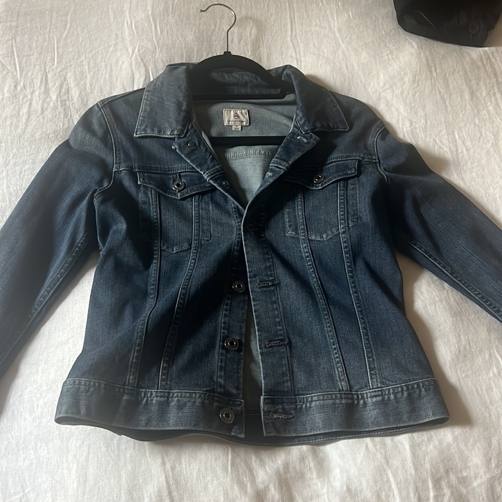 AG dark denim fitted jacket size M